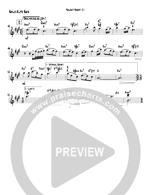 Silent Night (Instrumental) Alto Sax 1/2 (Jeff Anderson)