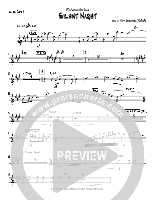 Silent Night (Instrumental) Alto Sax (Jeff Anderson)