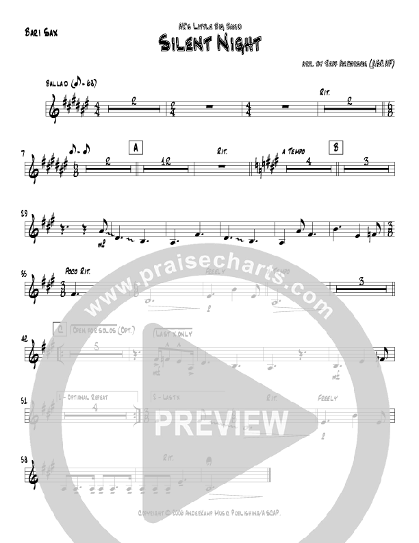 Silent Night (Instrumental) Bari Sax (Jeff Anderson)