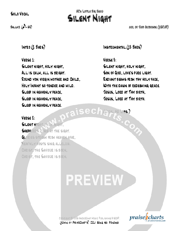 Silent Night (Instrumental) Lyrics (Jeff Anderson)