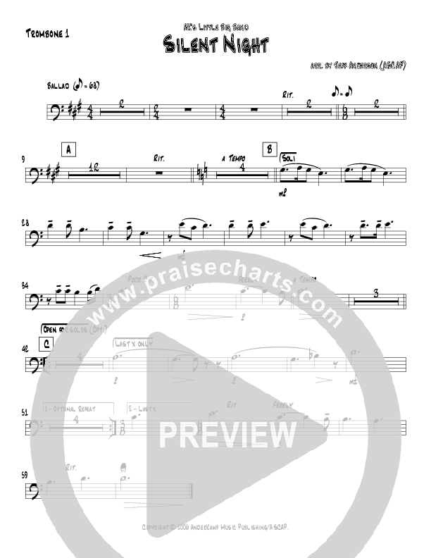 Silent Night (Instrumental) Trombone 1 (Jeff Anderson)
