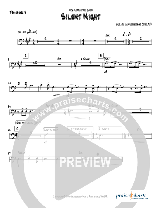 Silent Night (Instrumental) Trombone 3 (Jeff Anderson)