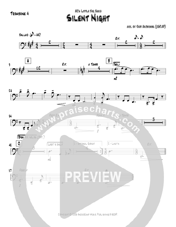 Silent Night (Instrumental) Trombone 4 (Jeff Anderson)