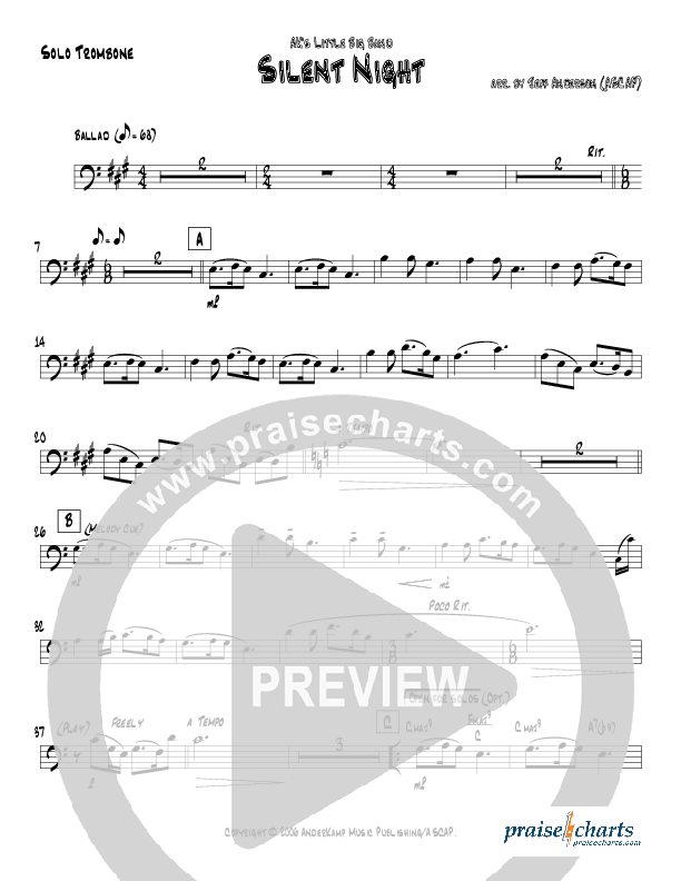Silent Night (Instrumental) Trombone (Jeff Anderson)