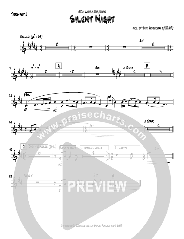 Silent Night (Instrumental) Trumpet 1 (Jeff Anderson)