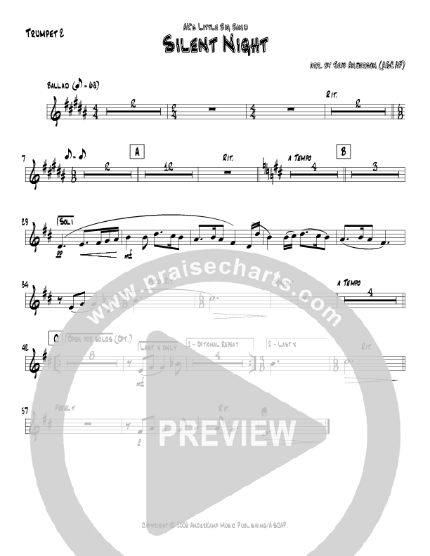 Silent Night (Instrumental) Trumpet 2 (Jeff Anderson)
