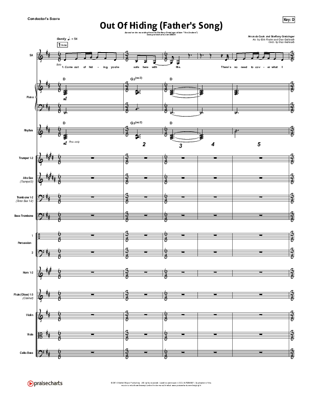 Out Of Hiding (Father's Song) Conductor's Score (Steffany Gretzinger)