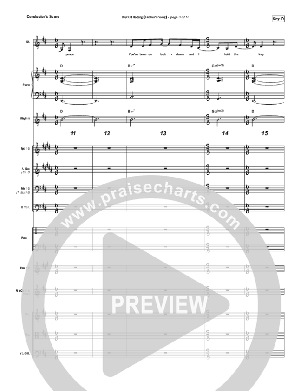 Out Of Hiding (Father's Song) Conductor's Score (Steffany Gretzinger)