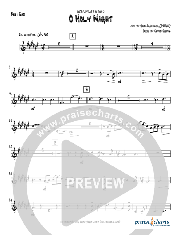 O Holy Night (Instrumental) Bari Sax (Jeff Anderson)
