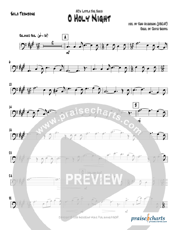 O Holy Night (Instrumental) Bass Trombone (Jeff Anderson)