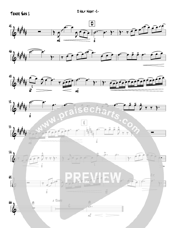 O Holy Night (Instrumental) Tenor Sax 1 (Jeff Anderson)