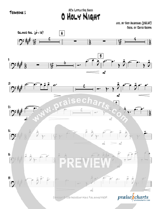 O Holy Night (Instrumental) Trombone 1 (Jeff Anderson)