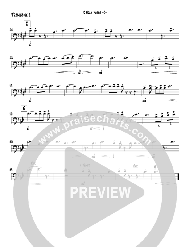 O Holy Night (Instrumental) Trombone 1 (Jeff Anderson)