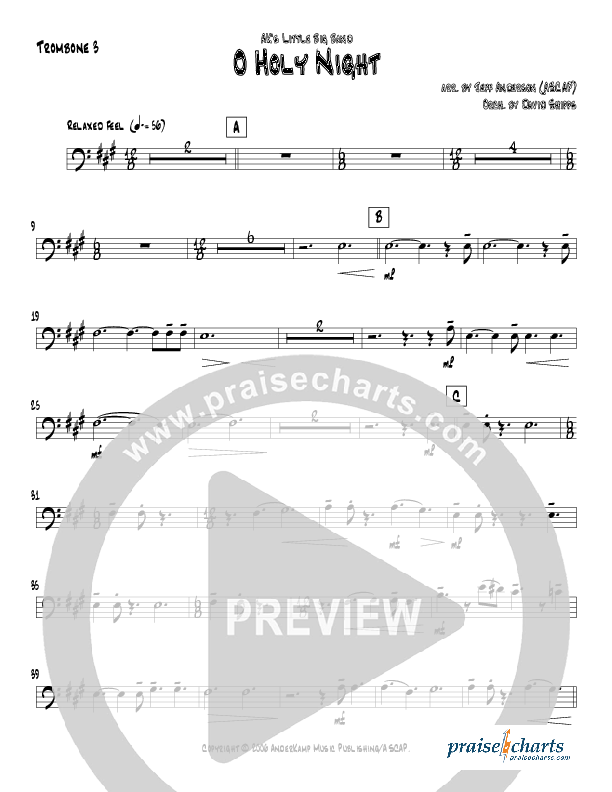 O Holy Night (Instrumental) Trombone 3 (Jeff Anderson)