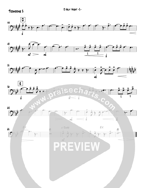 O Holy Night (Instrumental) Trombone 3 (Jeff Anderson)