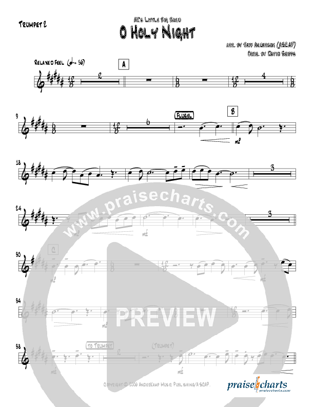 O Holy Night (Instrumental) Trumpet 2 (Jeff Anderson)