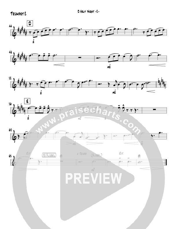 O Holy Night (Instrumental) Trumpet 2 (Jeff Anderson)