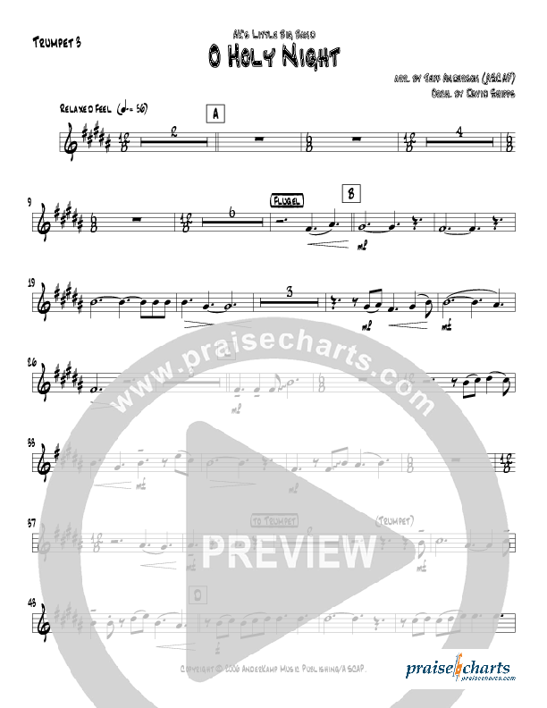 O Holy Night (Instrumental) Trumpet 3 (Jeff Anderson)