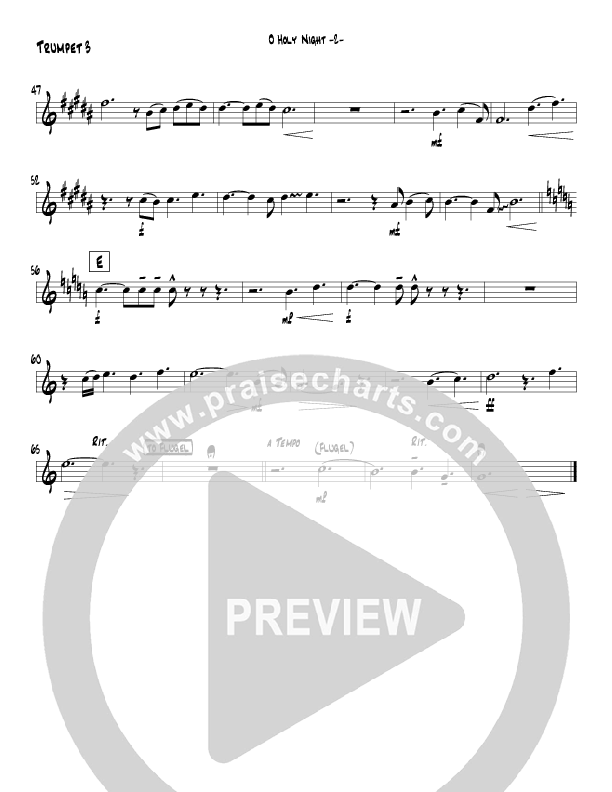O Holy Night (Instrumental) Trumpet 3 (Jeff Anderson)