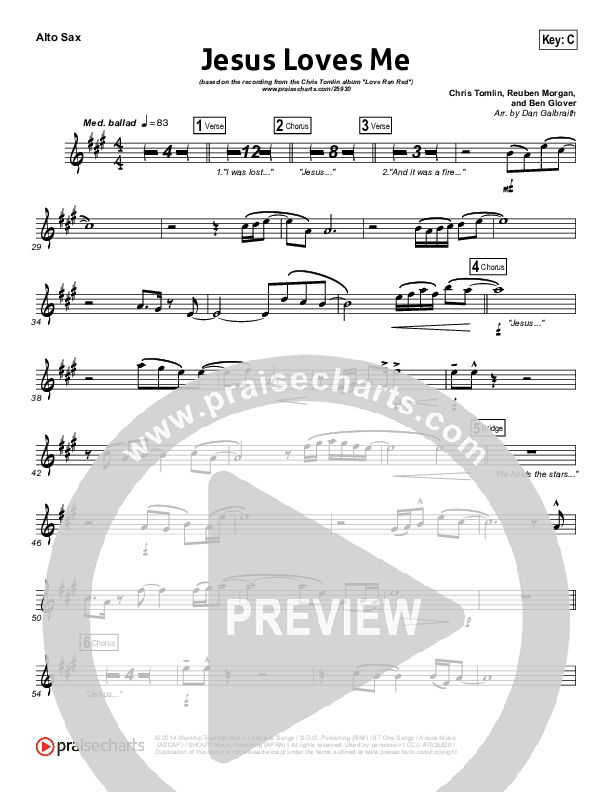 Jesus Loves Me Alto Sax (Chris Tomlin)