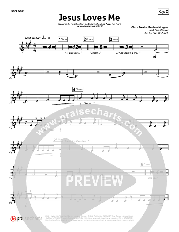 Jesus Loves Me Bari Sax (Chris Tomlin)