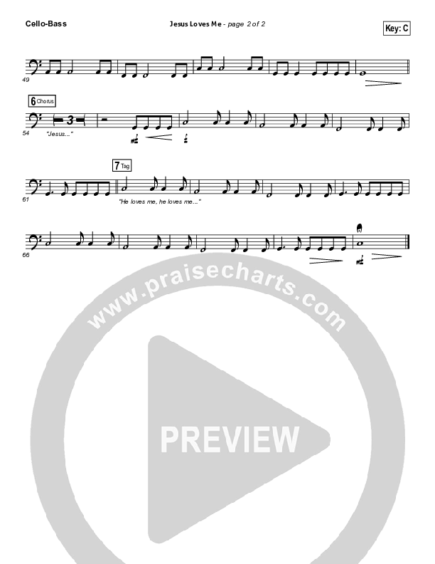 Jesus Loves Me Cello/Bass (Chris Tomlin)