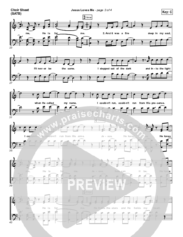 Jesus Loves Me Choir Vocals (SATB) (Chris Tomlin)