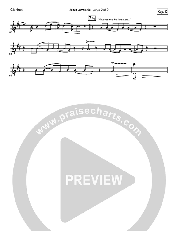 Jesus Loves Me Clarinet (Chris Tomlin)