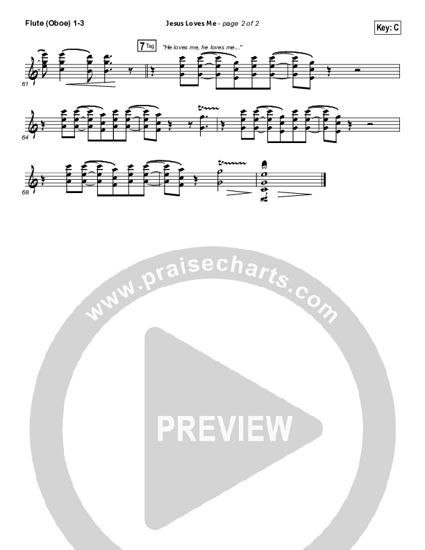 Jesus Loves Me Flute/Oboe 1/2/3 (Chris Tomlin)