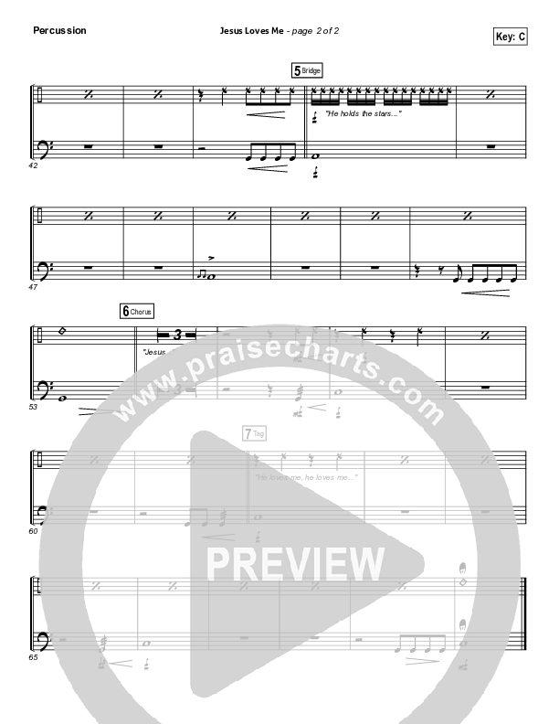 Jesus Loves Me Percussion (Chris Tomlin)