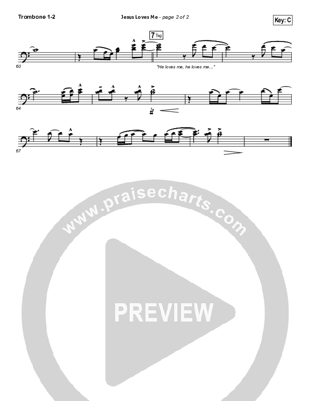 Jesus Loves Me Trombone 1/2 (Chris Tomlin)