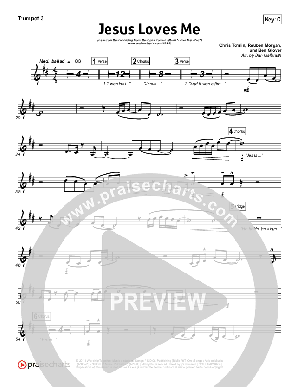 Jesus Loves Me Trumpet 3 (Chris Tomlin)