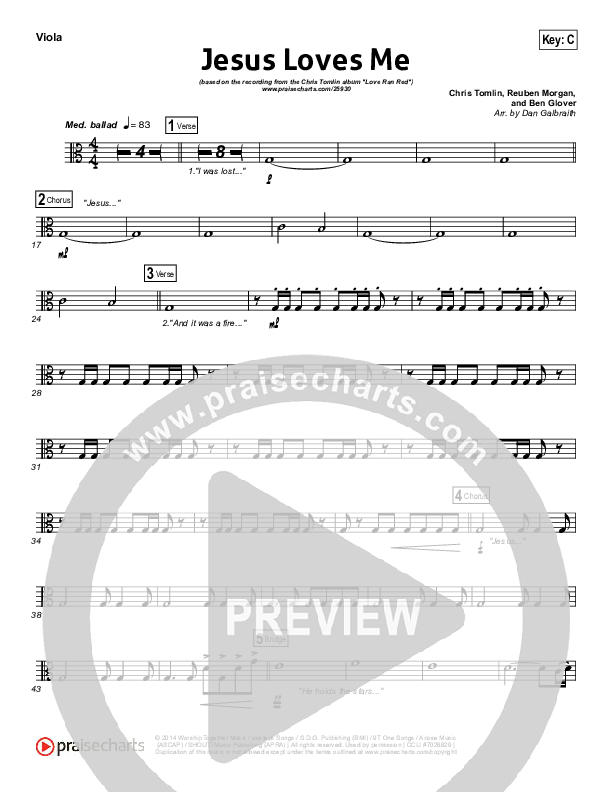 Jesus Loves Me Viola (Chris Tomlin)