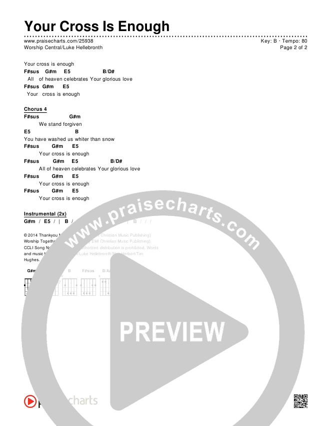 Your Cross Is Enough Chords & Lyrics (Worship Central / Luke Hellebronth)
