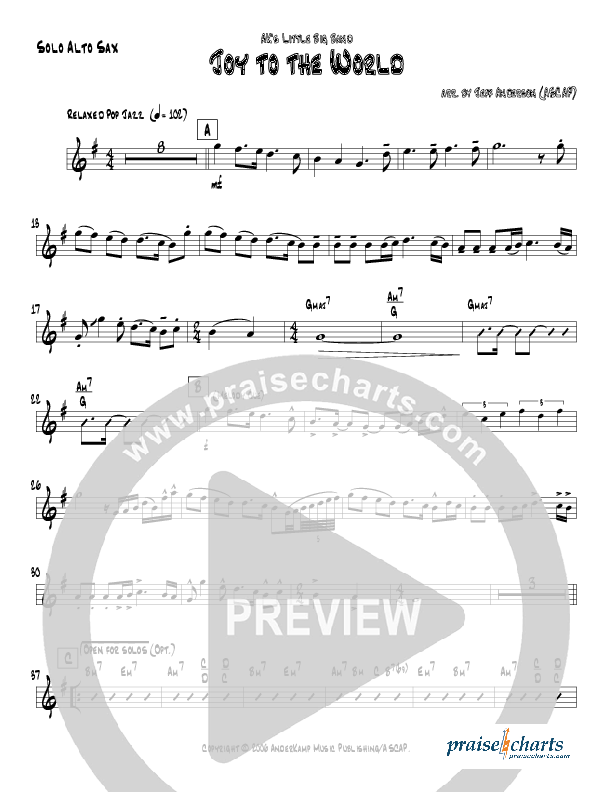 Joy To The World (Instrumental) Alto Sax (Jeff Anderson)
