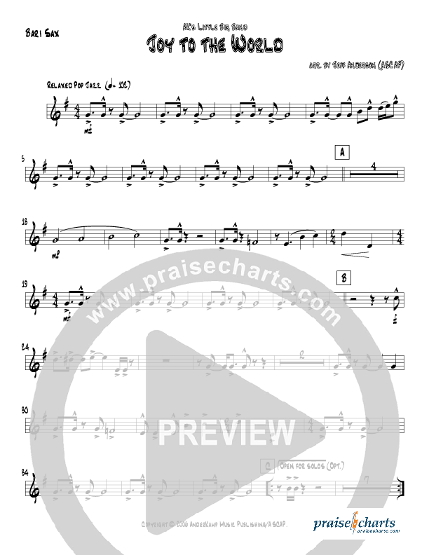 Joy To The World (Instrumental) Bari Sax (Jeff Anderson)