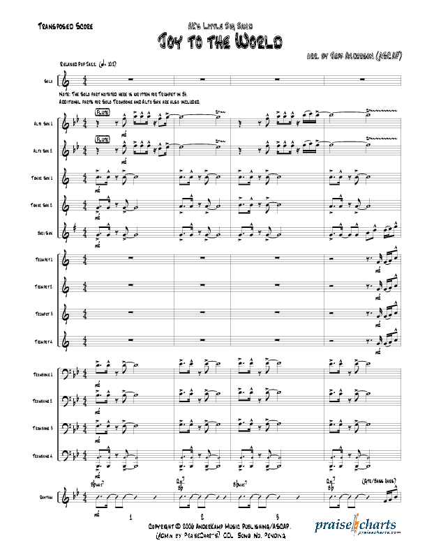 Joy To The World (Instrumental) Conductor's Score (Jeff Anderson)