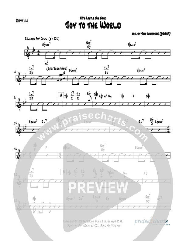 Joy To The World (Instrumental) Rhythm Chart (Jeff Anderson)