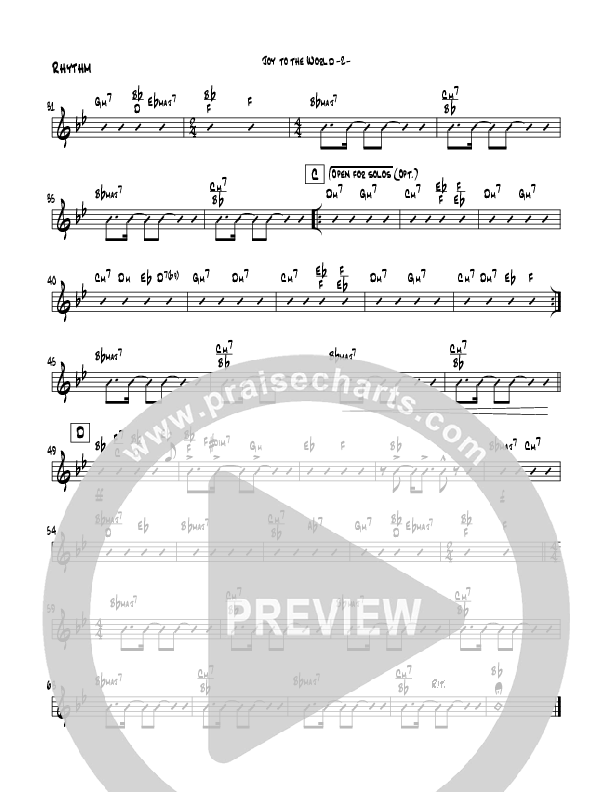 Joy To The World (Instrumental) Rhythm Chart (Jeff Anderson)