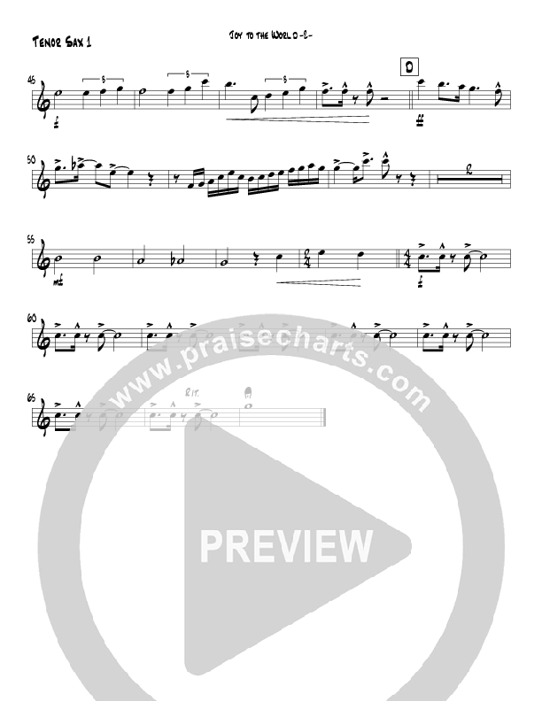 Joy To The World (Instrumental) Tenor Sax 1 (Jeff Anderson)