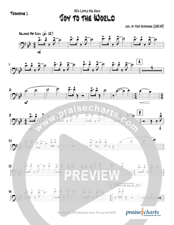 Joy To The World (Instrumental) Trombone 1 (Jeff Anderson)