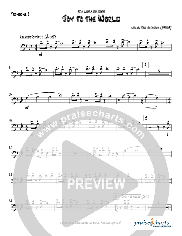 Joy To The World (Instrumental) Trombone 2 (Jeff Anderson)