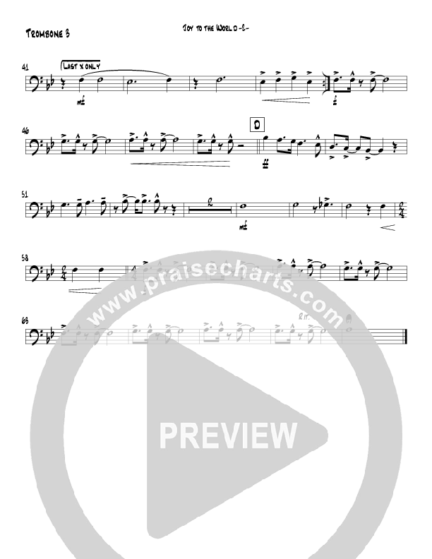 Joy To The World (Instrumental) Trombone 3 (Jeff Anderson)
