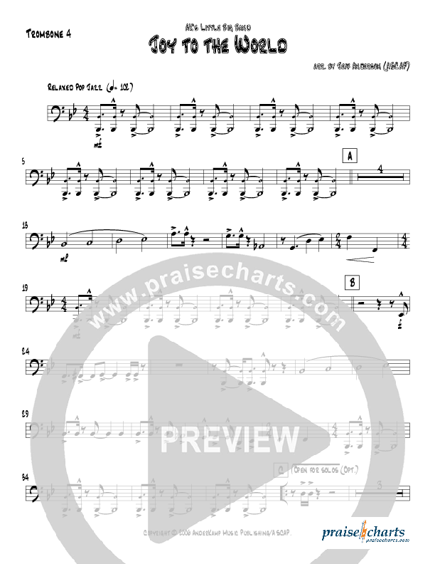 Joy To The World (Instrumental) Trombone 4 (Jeff Anderson)