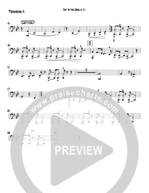 Joy To The World (Instrumental) Trombone 4 (Jeff Anderson)