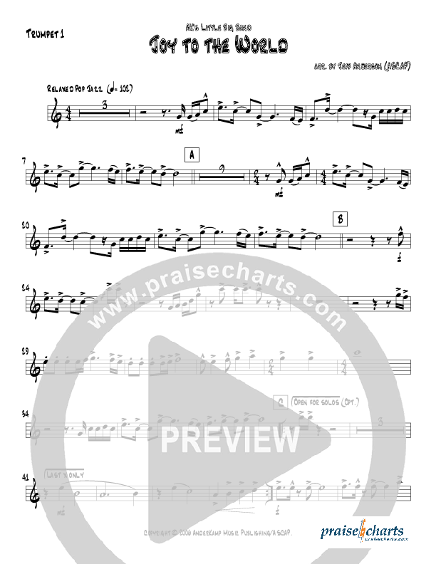 Joy To The World (Instrumental) Trumpet 1 (Jeff Anderson)
