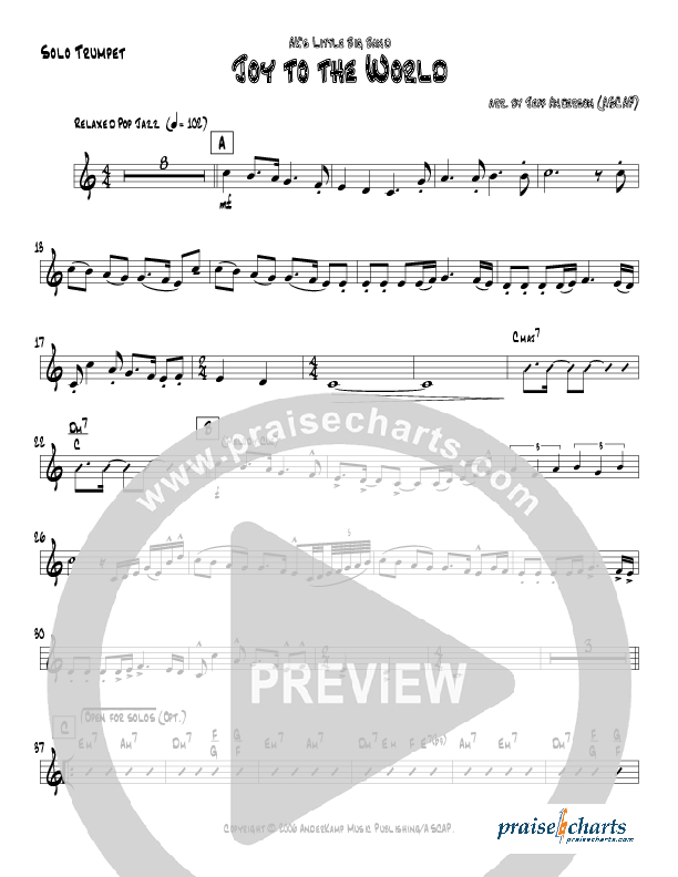 Joy To The World (Instrumental) Trumpet 3/4 (Jeff Anderson)