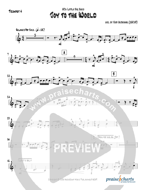 Joy To The World (Instrumental) Trumpet (Jeff Anderson)