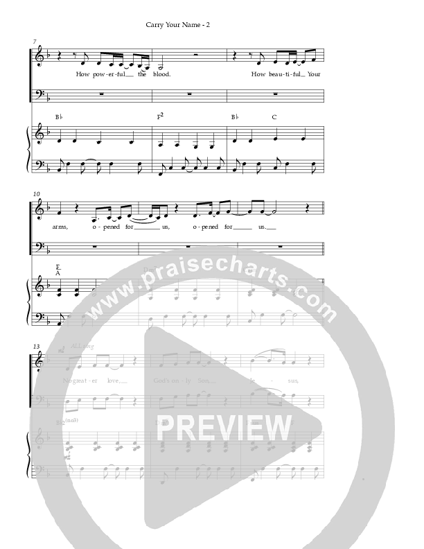 Carry Your Name (Choral Anthem SATB) Piano/Vocal (Christy Nockels / Passion / Arr. Richard Kingsmore)