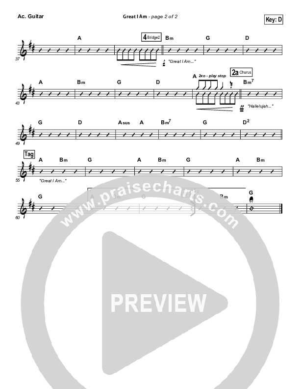 Great I Am (Choral Anthem SATB) Acoustic Guitar (New Life Worship / NextGen Worship / Arr. Richard Kingsmore)